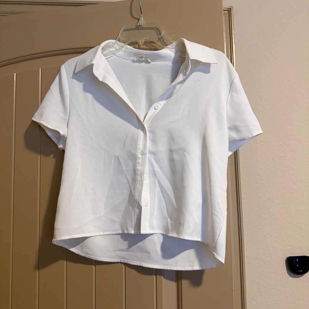 La Hearts Classic White Button Down Shirt S
